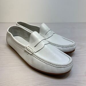Tre Danari  Positano Ladies White Driving Leather Penny Loafers Size 45 US 12